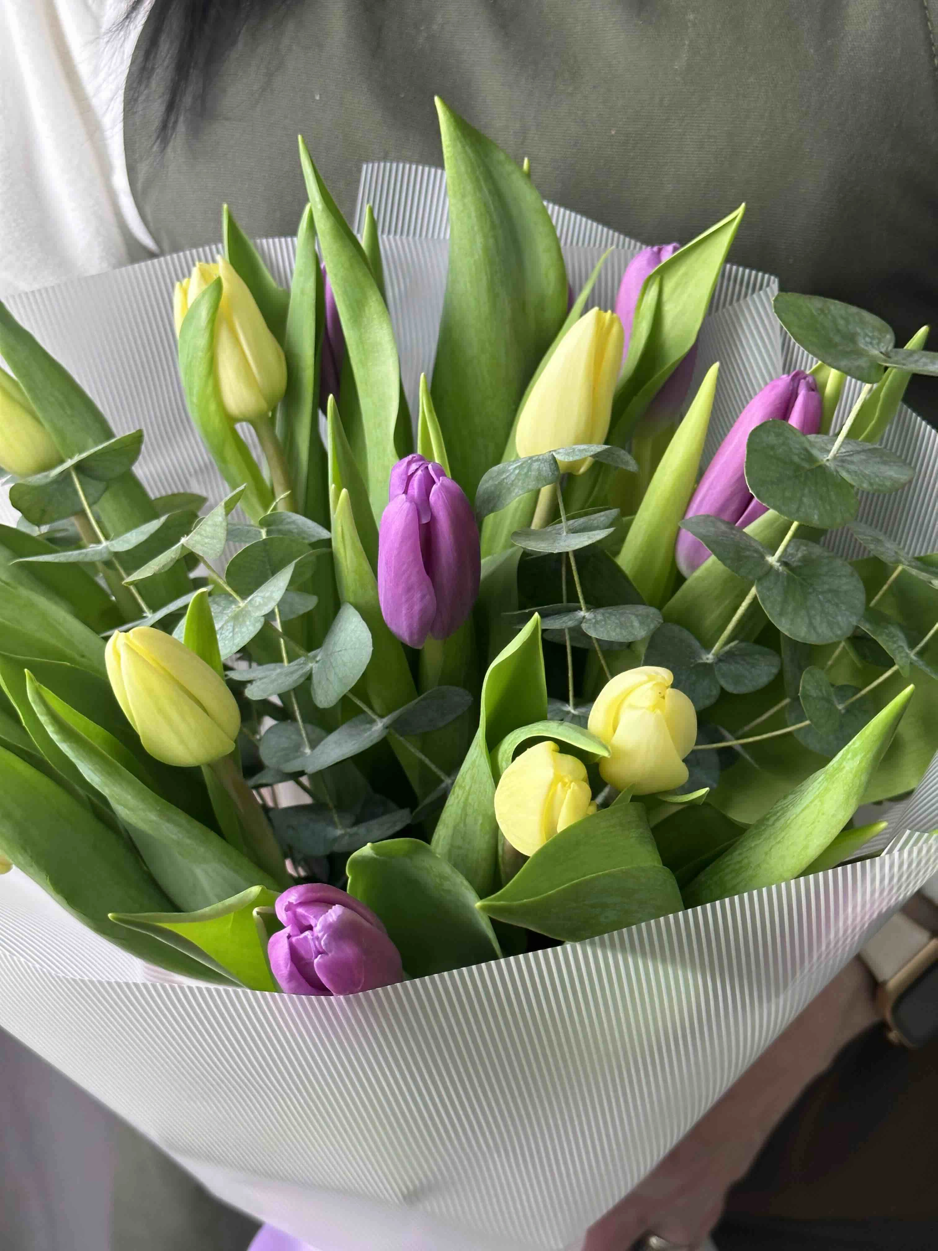 Монобукет из 15 тюльпанов