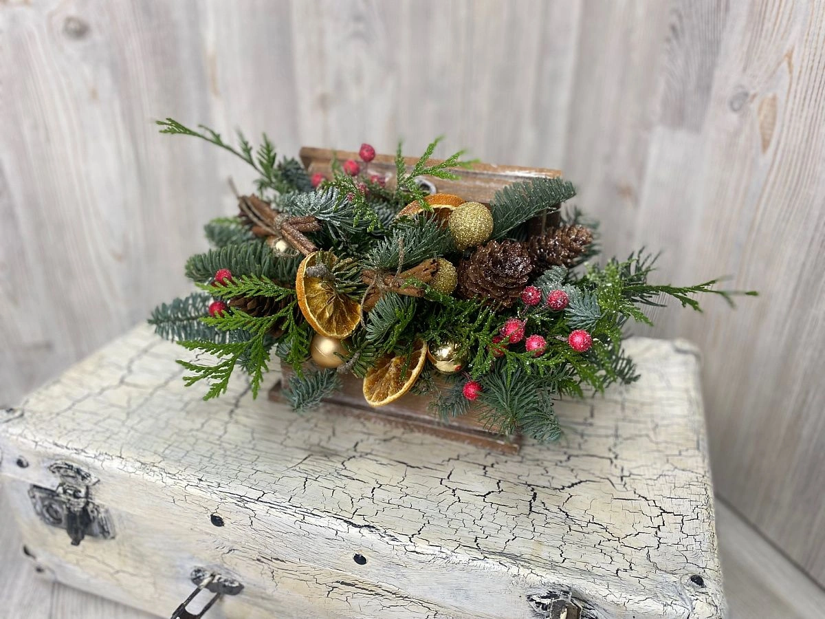 Композиция из нобилиса в шкатулке № 34