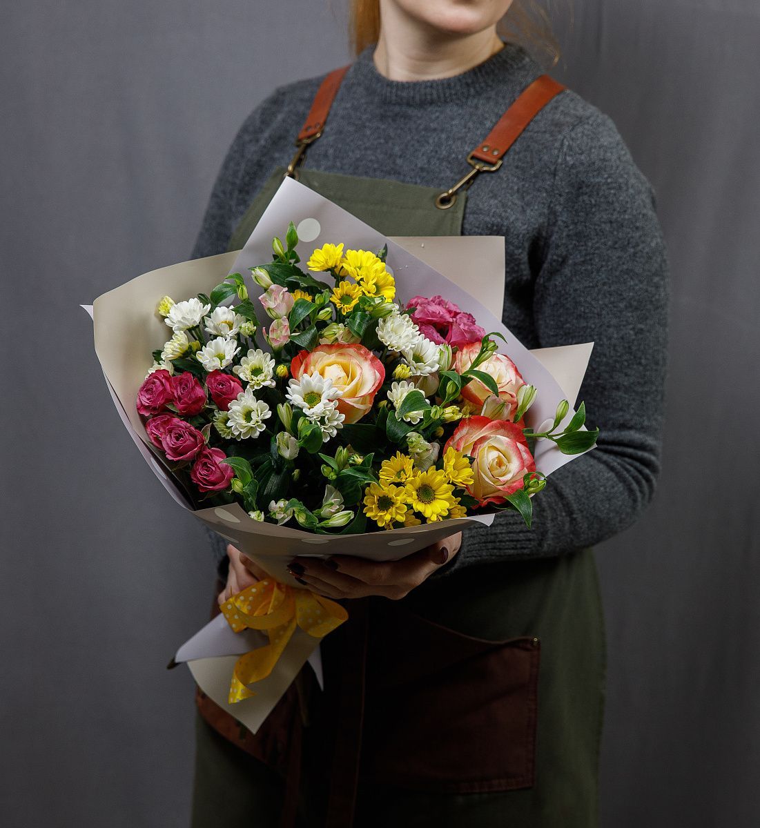 Букет с розой и хризантемой №4